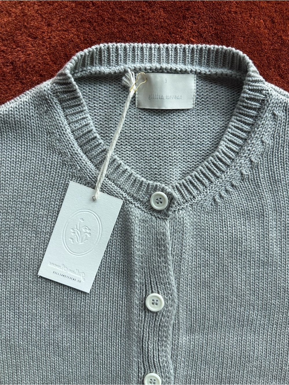Gillian Stevens Rosemary Cardigan in Pebble
